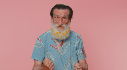 Dissatisfied man shaking head no, asking reason of failure, expressing disbelief irritation,...