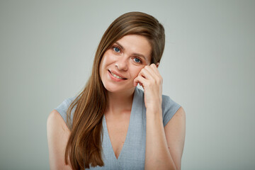 Smiling woman isolated portrait