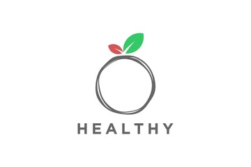 Fototapeta premium Healthy nature leaf logo design diet food beautiful circle ring shape icon symbol 
