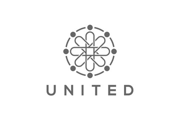 United temwork logo design people group business company icon symbol 