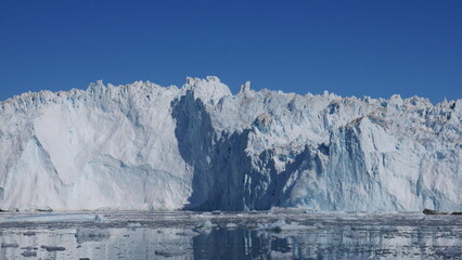 Calving iceberg near Narsarsuaq from boat 