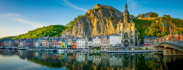 Panorma View On The City Of Dinant In Wallonia, Belgium