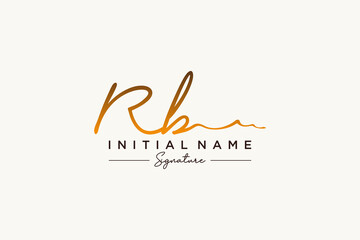 Initial RB signature logo template vector. Hand drawn Calligraphy lettering Vector illustration.