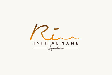 Initial RI signature logo template vector. Hand drawn Calligraphy lettering Vector illustration.