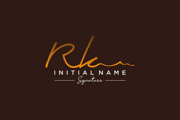 Initial RK signature logo template vector. Hand drawn Calligraphy lettering Vector illustration.