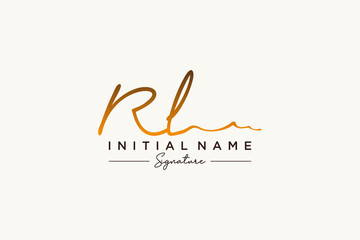 Initial RL signature logo template vector. Hand drawn Calligraphy lettering Vector illustration.