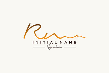 Initial RN signature logo template vector. Hand drawn Calligraphy lettering Vector illustration.