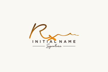 Initial RX signature logo template vector. Hand drawn Calligraphy lettering Vector illustration.