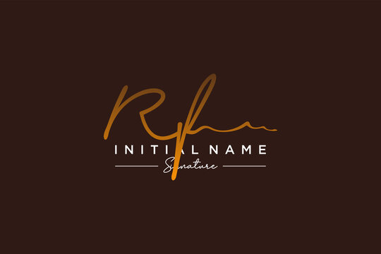 Initial RF signature logo template vector. Hand drawn Calligraphy lettering Vector illustration.
