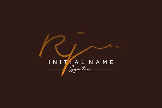 Initial RJ signature logo template vector. Hand drawn Calligraphy lettering Vector illustration.