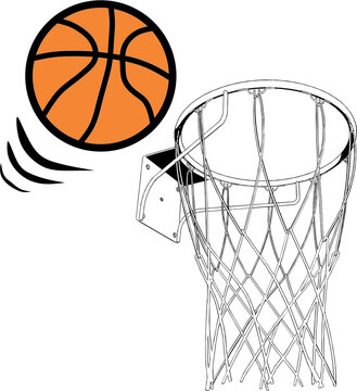 Basketball Ball and Hoop