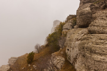 The road among the rocks at the top of the Demerdzhi mountain range