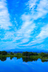 Obraz na płótnie Canvas blue sky and lake