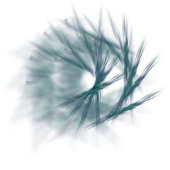 Isolated transparent abstract line art swirl shape element.