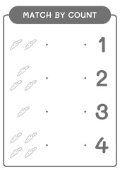 Match by count of Carrot, game for children. Vector illustration, printable worksheet