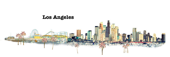Los Angeles California panoramic view