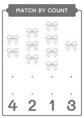 Match by count of Ribbon, game for children. Vector illustration, printable worksheet