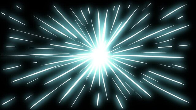 Shining 2D sparks on a black background. Animation of cartoon sparks in 4k with alpha channel. Stock video effect of outgoing energy. Fx light effect for overlay and adding.