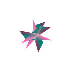 Isolated transparent abstract star burst shape element.