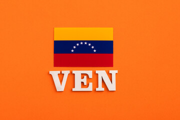 VEN acronym of the country Venezuela with its flag