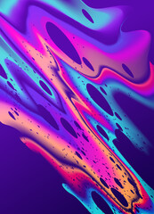 Psychedelic acid colourful wave pattern and texture background. Vector illustration.
