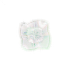 Isolated transparent abstract glitch art element.