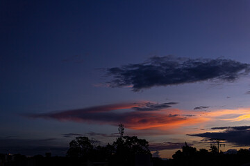sunset over the city