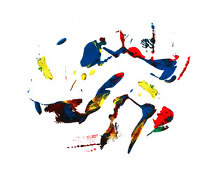 Mixture of brightly colored paints