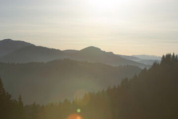 Mountains with sunset