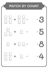 Match by count of Notebook, game for children. Vector illustration, printable worksheet