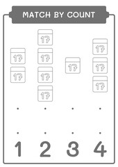 Match by count of Calender, game for children. Vector illustration, printable worksheet