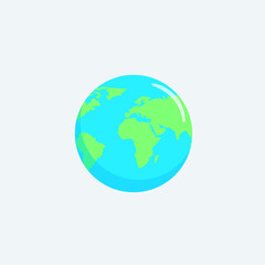 cartoon earth planet. in green and blue. Vector illustration. good for children's books or other