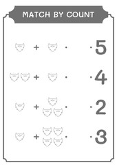 Match by count of Leprechaun beard, game for children. Vector illustration, printable worksheet