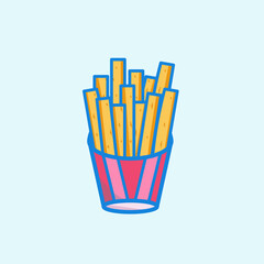 French fries vector graphic illustration. Great for children's books and more.