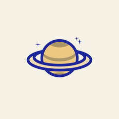 Saturn planet vector graphic illustration. Great for children's books and more.
