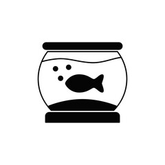 Aquarium icon in black flat glyph, filled style isolated on white background