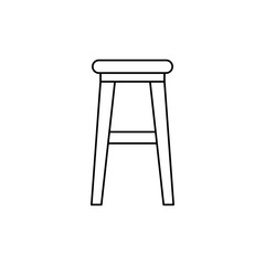 Stool chair icon in line style icon, isolated on white background