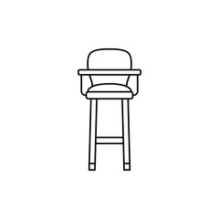 baby chair, feeding chair icon in line style icon, isolated on white background