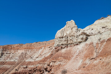 Fototapeta na wymiar Red and white sandstone rock formations in Arizona