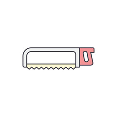 hacksaw blade icon in color, isolated on white background 