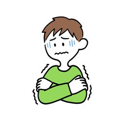 寒そうな男性