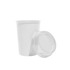 White coffee cup mockup design, with plastic lid