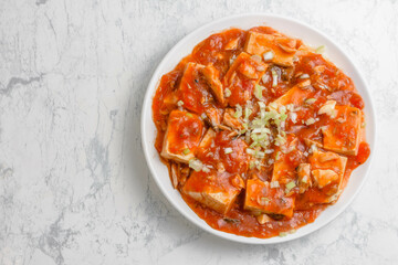 鯖缶の麻婆豆腐