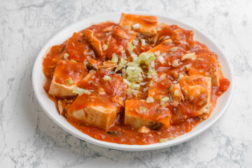 鯖缶の麻婆豆腐