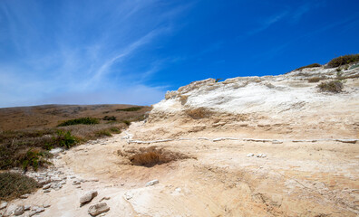 Cirrus sky over Potato Harbor hiking trail on Santa Cruz island in the Channel Islands National Park off the coast Santa Barbara California United States