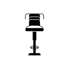 highchair icon in black flat glyph, filled style isolated on white background