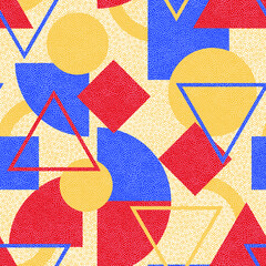 red yellow blue seamless geometric pattern 