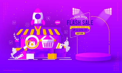 Obraz premium Sale banner template design, Big sale special up to 50% off. Super Sale, end of season special offer banner. vector illustration.