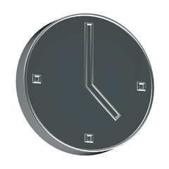 Silver Wall Clock 3d Reder