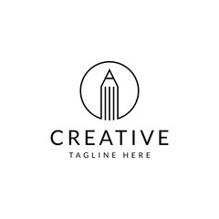 creative pencil logo design